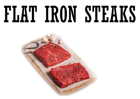 Flat iron steaks from the Butcher’s Hook range